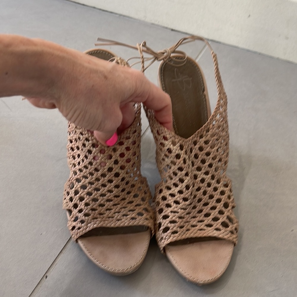 Beige Platform Heels - image 3